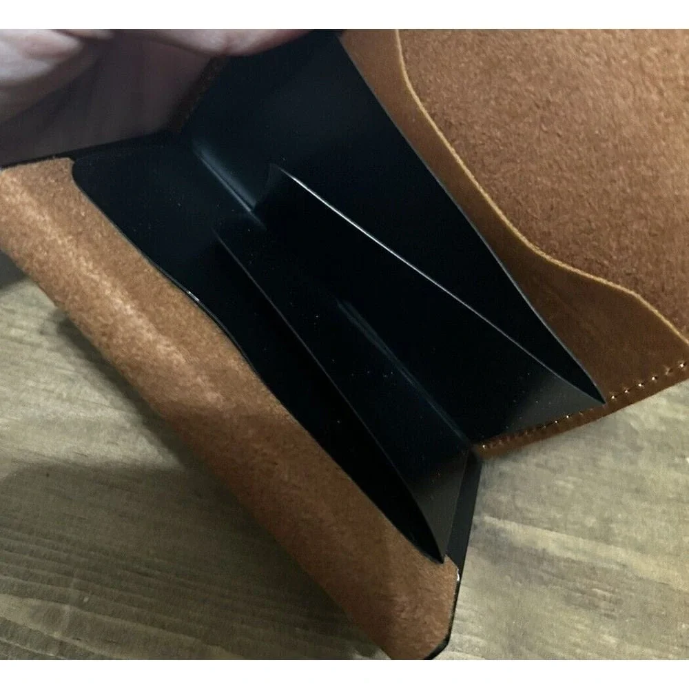 Leather Card Holder For Men With AirTag Slot Slim Wallet Rfid Wallet Money Clip